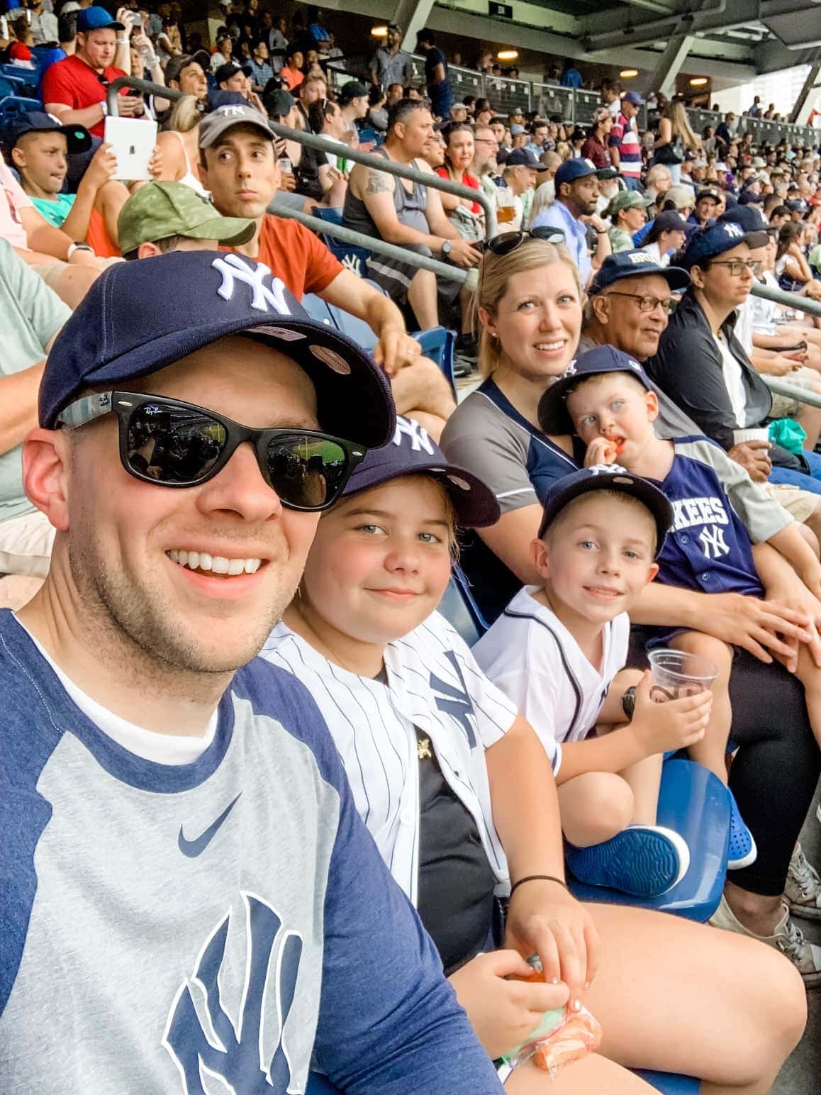 Brennan family at a baseball game