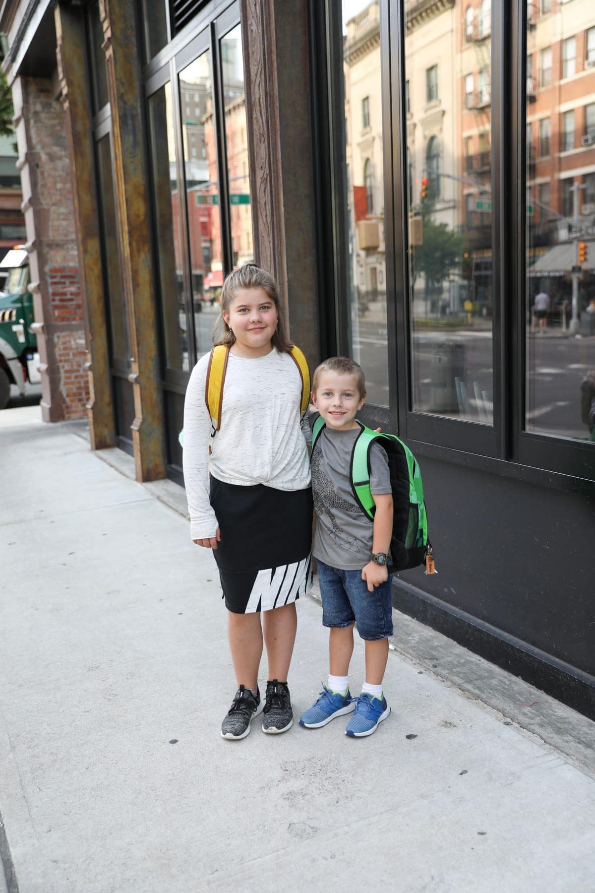 Brooke and Blake on the sidewalk