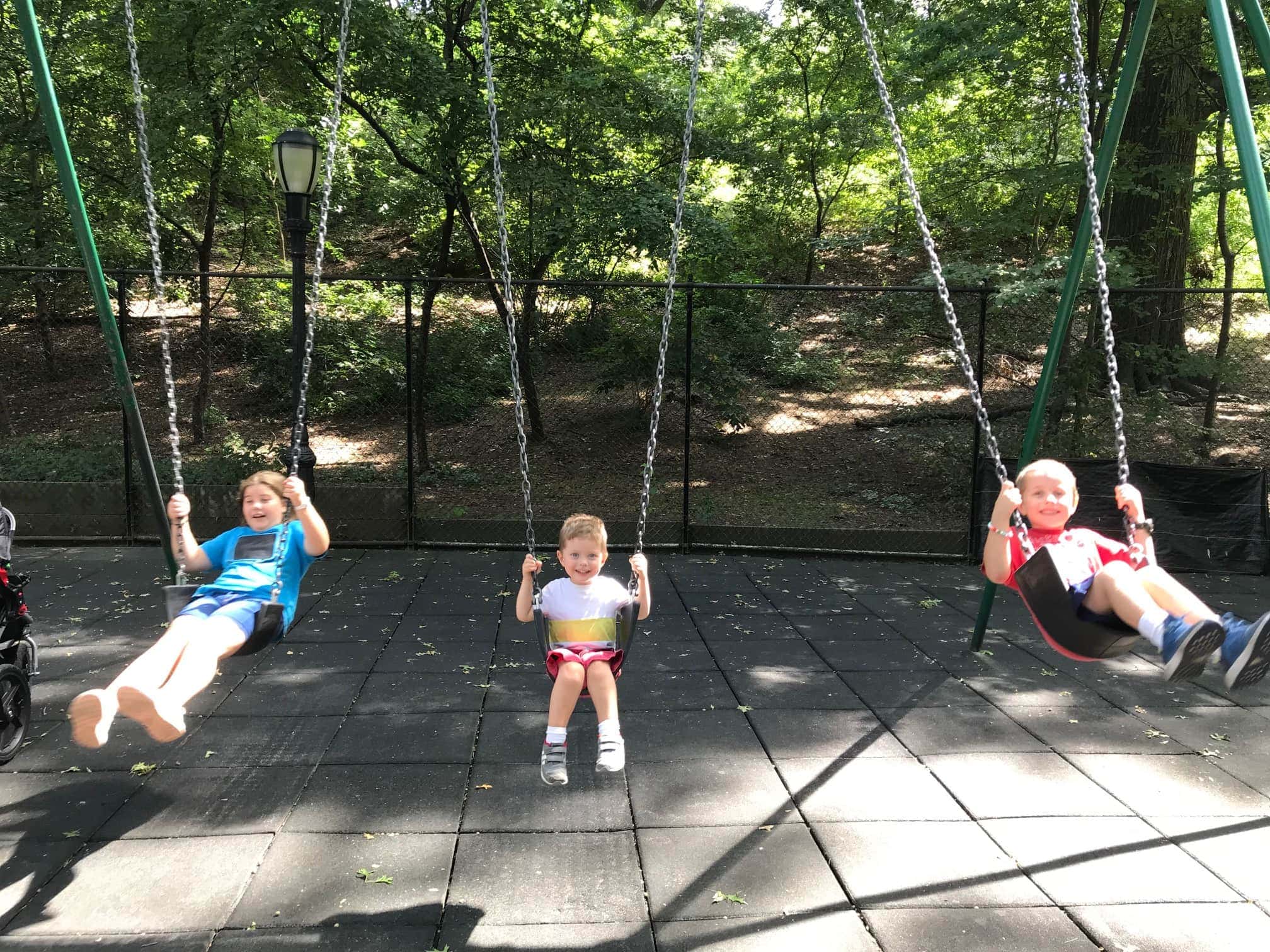 Kids swinging