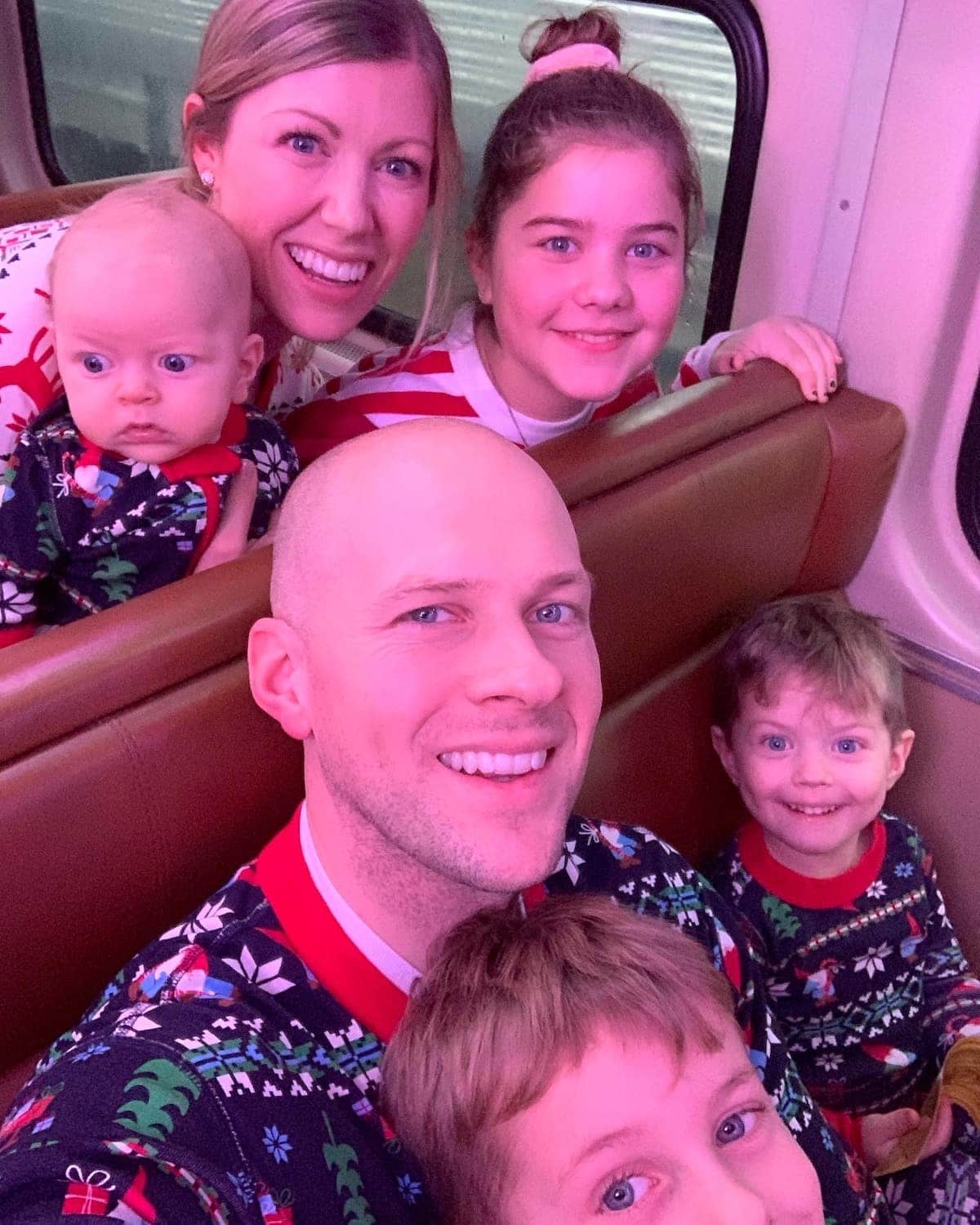 Brennan Family in a train car
