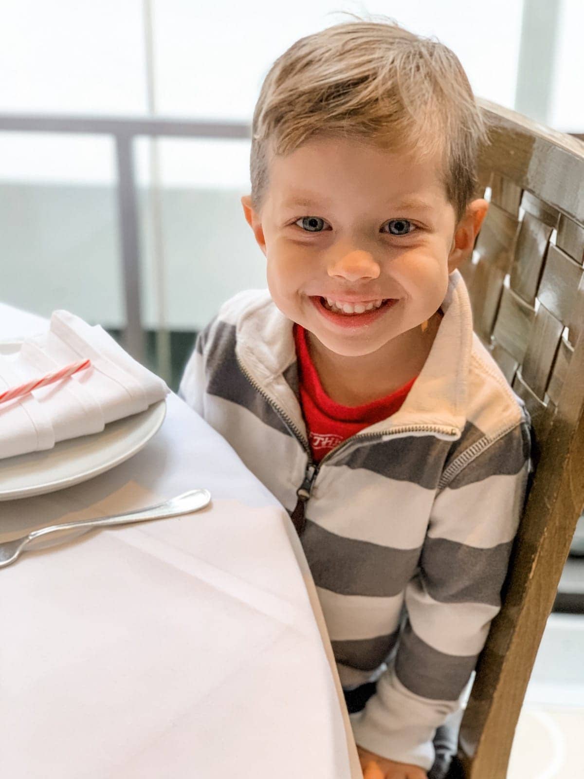 Eddie sitting at a table