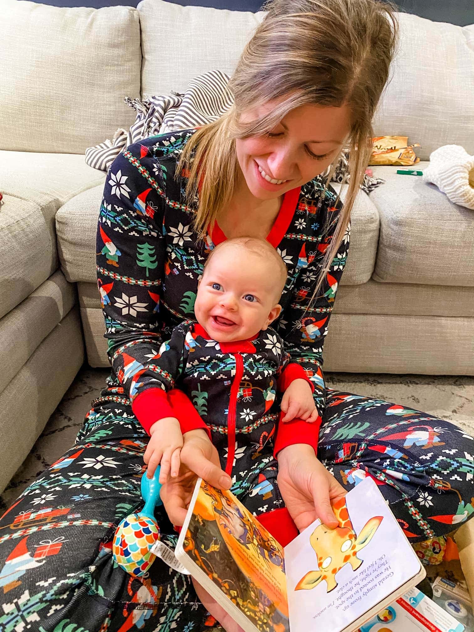 Lauren and Porter Christmas morning