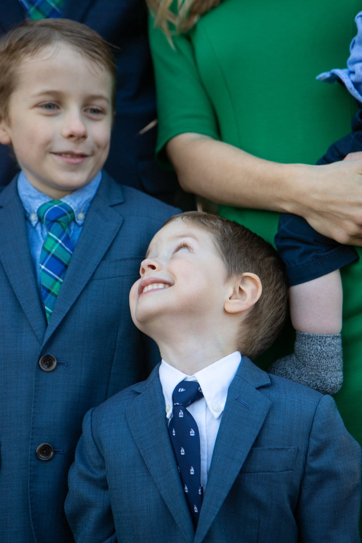little brother looking up at big brother