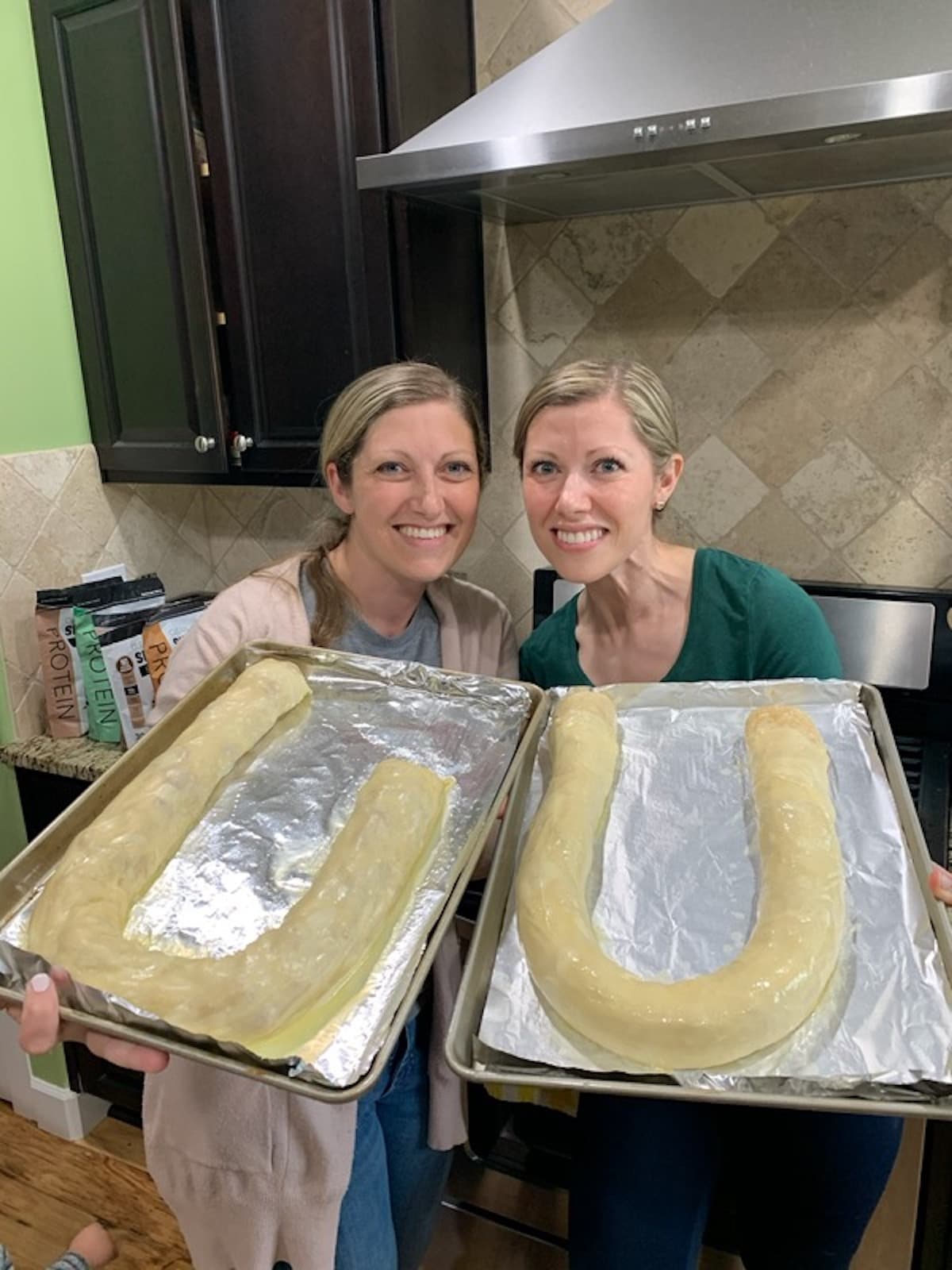 sisters smiling showing streudel