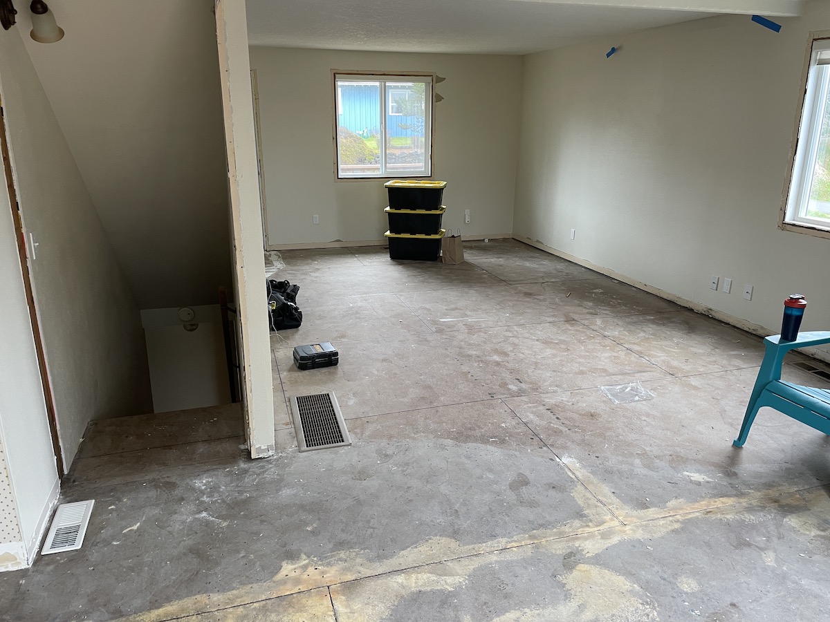 demo'd living room