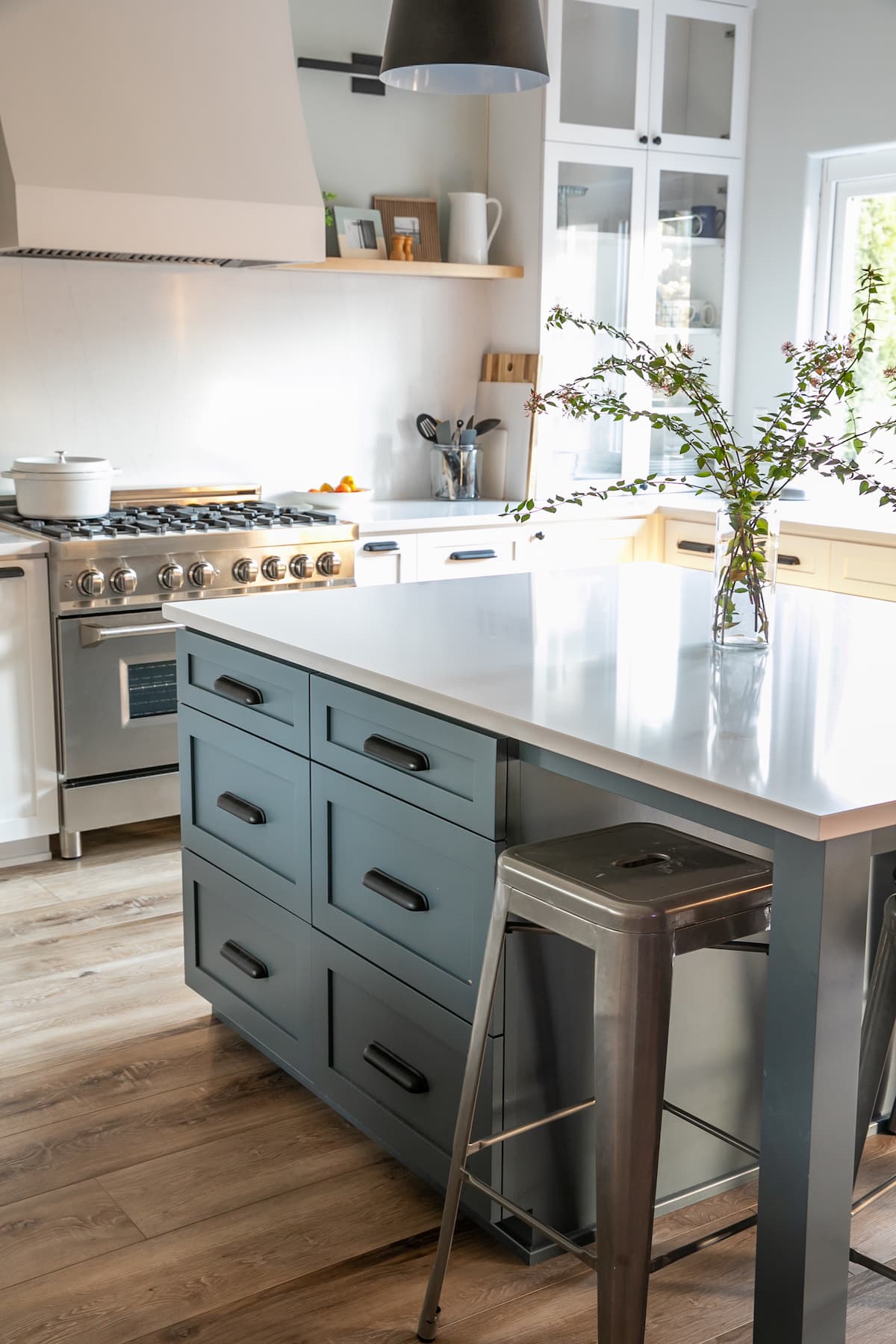 blue island in kitchen