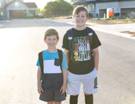 two boys on the first day of school